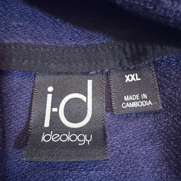 Ideology ID Shirt Mens 2XL Blue/White‎ Colorblock Hoodie Athletic Short Sleeve - Picture 2 of 9